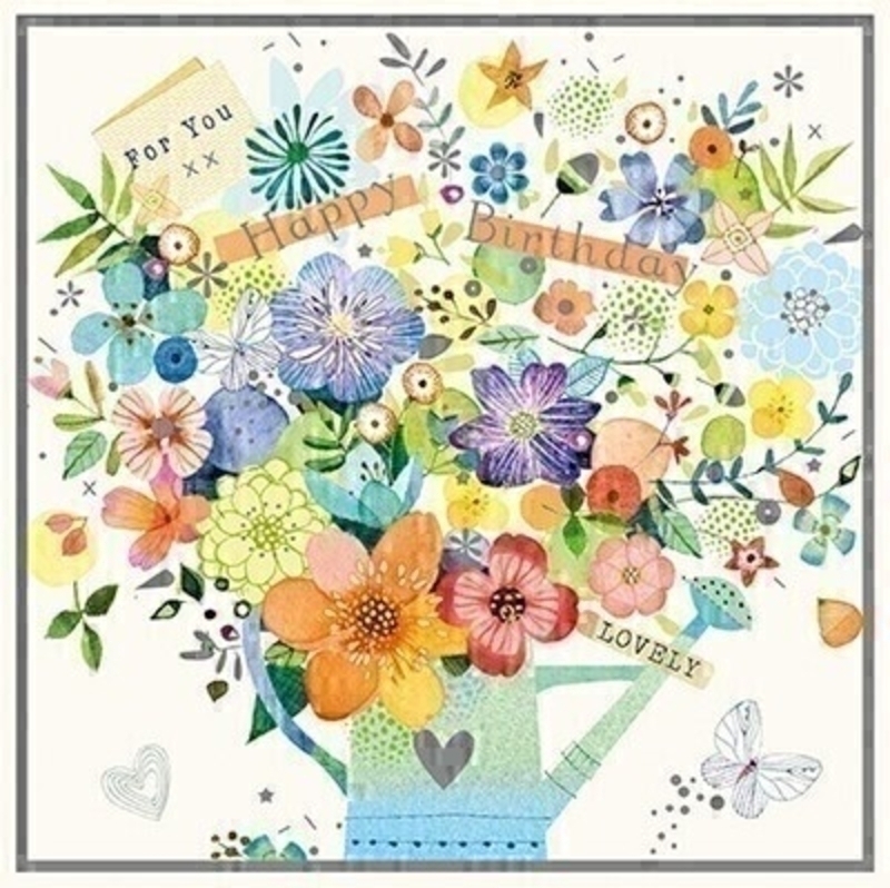 Watering Can of Flowers Birthday Card by Paper Rose